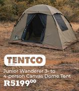 Tentco Junior Wanderer 3 To 4 Person Canvas Dome Tent