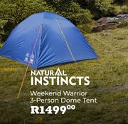 Natural Instincts Weekend Warrior 3 Person Dome Tent