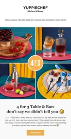 Yuppiechef : 4 For 3 Table & Bar (Request Valid Date From Retailer)