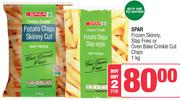Spar Frozen Skinny, Slap Fries Or Oven Bake Crinkle Cut Chips-For 2 x 1Kg