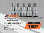 Midas Professional 5 Piece Spline Socket Set 55mm SSS5M