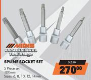 Midas Professional Spline Socket Set (5 Piece Set) SLS5M