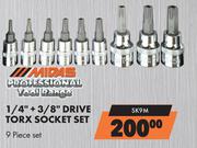 Midas Professional 1/4" + 3/8" Drive Torx Socket Set SK9M