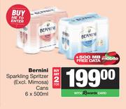 Bernini Sparkling Spiritzer (Excl Mimosa) Cans-For Any 2 x 6 x 500ml