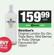 Stretton's Original London Dry Gin,Triple Berry,Wild Berries or Ruby Orange Flavoured Gin-750ml