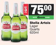 Stella Artois Lager Quarts-For 3 x 620ml