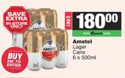Amstel Lager Cans-For 2 x 6 x 500ml
