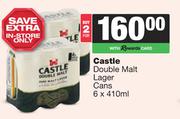 Castle Double Malt Lager Cans-For 2 x 6 x 410ml