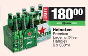 Heineken Premium Lager Or Silver Handies-For 2 x 6 x 330ml