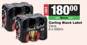 Carling Black Label Cans-For 2 x 6 x 500ml