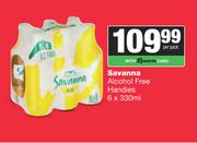 Savanna Alcohol Free Handies-6 x 330ml