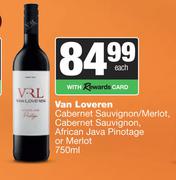 Van Loveren Cabernet Sauvignon/Merlot,Cabernet Sauvignon,African Java Pinotage Or Merlot-750ml
