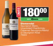 Diemersdal Sauvignon Blanc,Unwooded Chardonnay,Cab Sauv/Merlot Or Sauvignon Rose-For 2 x 750ml