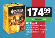 4th Street Natural Sweet White,Late Harvest,NL Sweet Rose Or NL Sweet Red-5L