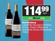 Hartenberg Cabernet Sauvignon/Shiraz,Merlot Malbec Or Grenache Shiraz Mourvedre-750ml