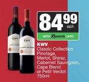 KWV Classic Collection Pinotage,Merlot,Shiraz,Cab Sauv,Cape Blend Or Petit Verdot-750ml