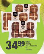 Spar Bakery Hot Cross Buns Assorted-6s
