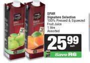 Spar Signature Selection 100% Pressed & Squeezed Fruit Juice-1L
