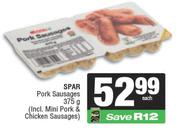 Spar Pork Sausages-375g 