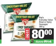 Fry's Everyday Value Braai Or Spicy Sausages-For 2 x 380g