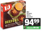 I&J Burgers Assorted-800g