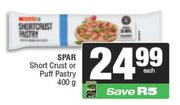 Spar Short Crust Or Puff Pastry-400g