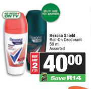 Rexona Shield Roll On Deodorant Assorted-For 2 x 50ml