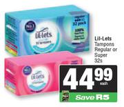 Lil-Lets Tampons Regular Or Super-32s