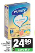 Purity Just Add Milk 2nd Or 3rd Cereal Assorted-200g