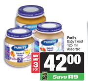 Purity Baby Food Assorted-For 3 x 125ml