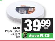 Spar Paper Plates 230mm-50s
