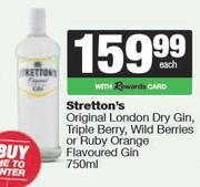 Stretton's Original London Dry Gin,Triple Berry,Wild Berries Or Ruby Orange Flavoured Gin-750ml