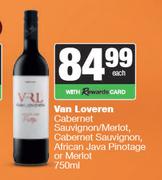 Van Loveren Cabernet Sauv/Merlot Cabernet Sauv African Java Pinotage Or Merlot-750ml