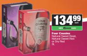 Four Cousins Natural Sweet Rose, Sweet Red Or Dry Red-3L