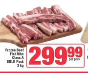 Frozen Beef Flat Ribs Class A Bulk Pack-3Kg Per Pack