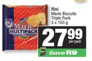 Risi Marie Biscuits Triple Pack-3 x 150g Per Pack