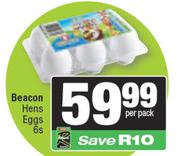 Beacon Hens Eggs-6s Per Pack