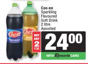 Coo-ee Sparkling Flavoured Soft Drink Assorted-For 2 x 2L