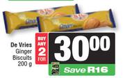 De Vries Ginger Biscuits-For 2 x 200g