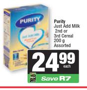 Purity Just Add Milk 2nd Or 3rd Cereal-200g