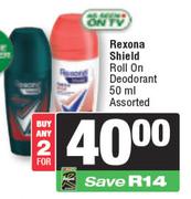 Rexona Shield Roll On Deodorant Assorted-For 2 x 50ml