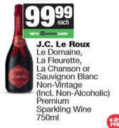 J.C.Le Roux Le Domaine,La Fleurette,Chanson Or Sauv Blanc Non Vintage Premium Sparkling Wine-750ml