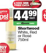 Shortwood White, Red Or Rose-750ml Each
