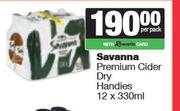 Savanna Premium Cider Dry Handies-12 x 330ml