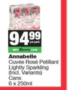 Annabelle Cuvee Rose Petillant Lightly Sparkling Cans-6 x 250ml Per Pack