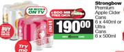 Strongbow Premium Apple Cider Cans 6 x 440ml Or Ultra Cans 6 x 500ml-For 2