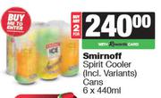 Smirnoff Spirit Cooler Cans-For 2 x 6 x 440ml