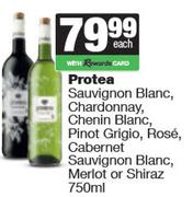 Protea Sauv Blanc, Chardonnay, Chenin, Pinot Grigio, Rose, Caberne Sauv, Merlot Or Shiraz-750ml Each