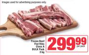 Frozen Beef Flat Ribs Class A Bulk Pack-3Kg Per Pack