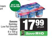 Danone Nutriday Low Fat Smooth Yoghurt-6 x 100g Per Pack